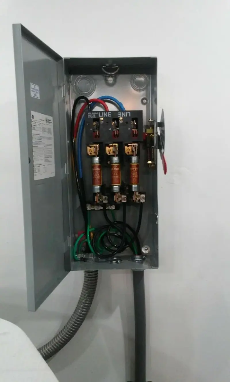 Three-phase disconnect switch installed for Smoke Detector Installation in Brighton